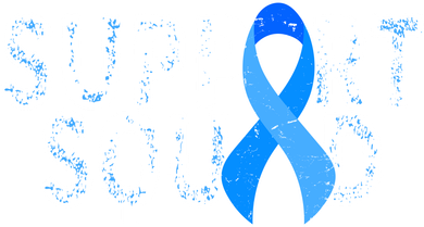 Support Squad Colon Cancer Awareness Blue Ribbon Button